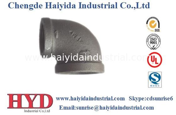 China El codo 90 NPT hilo de hierro maleable tubo de acoplamiento de hierro fundido UL fábrica proveedor